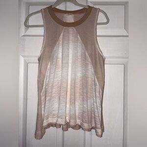 POL Womens Tank Gray Waffle Bleached Out Tank Top Raw Edges Size Small